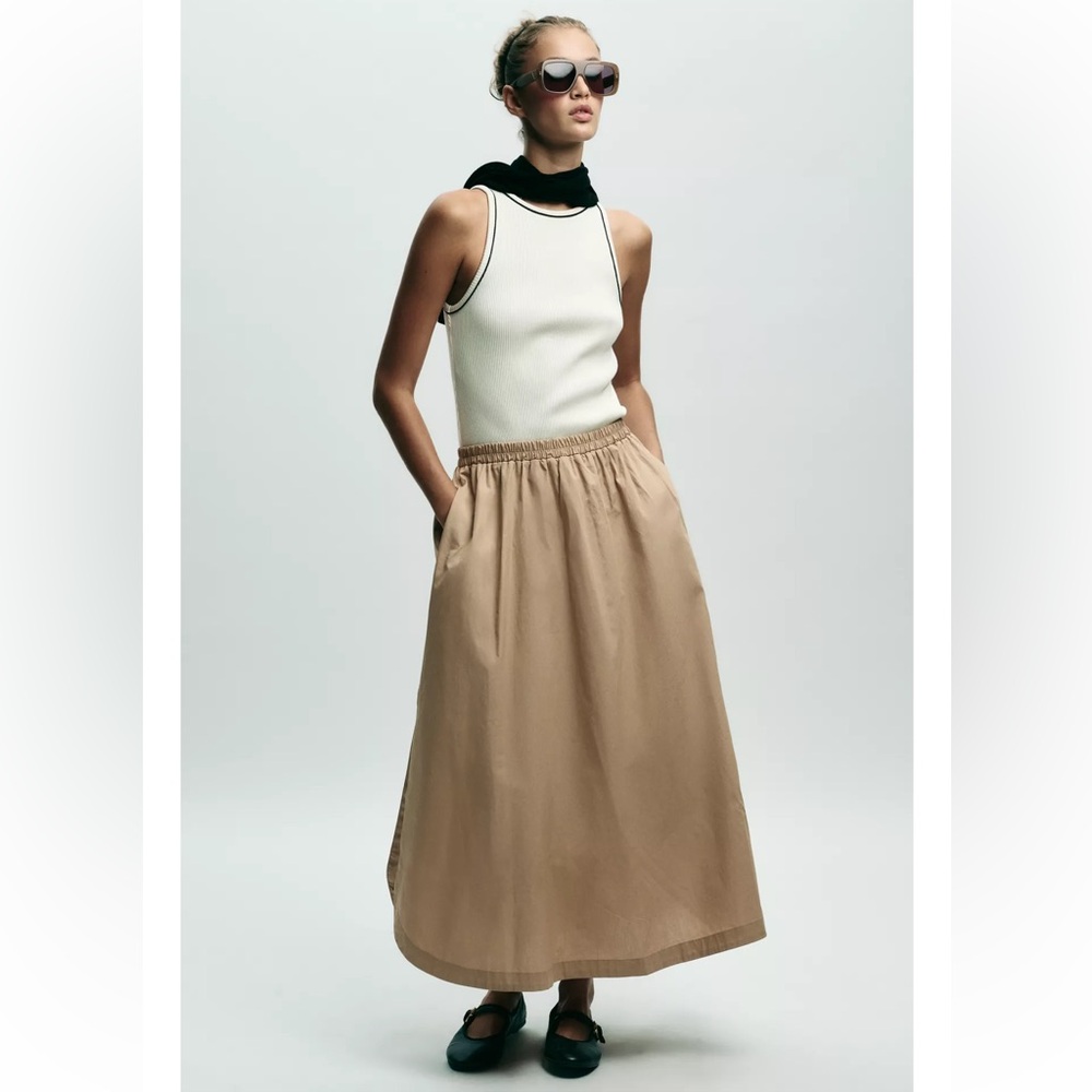 Zara Tan Maxi Dress Combination